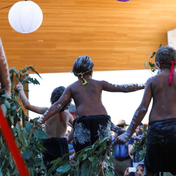 Young indigenous dancers in the Levee Maitland