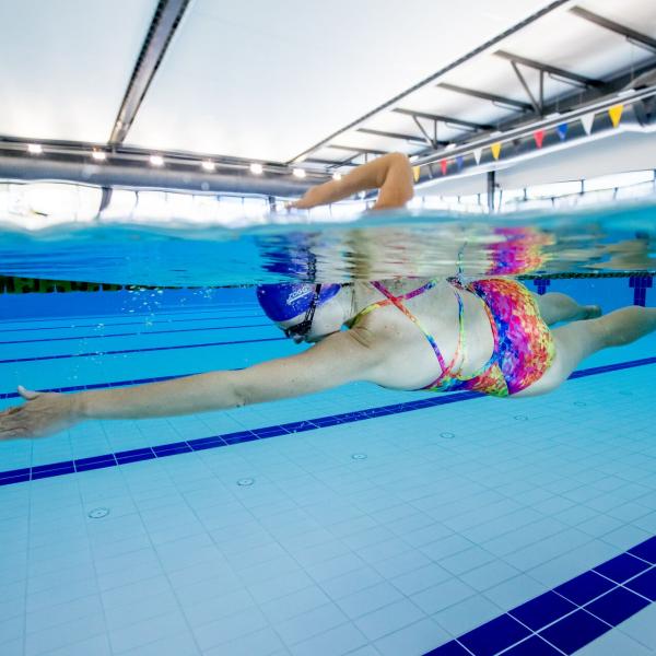 A swimmer at Maitland Pool