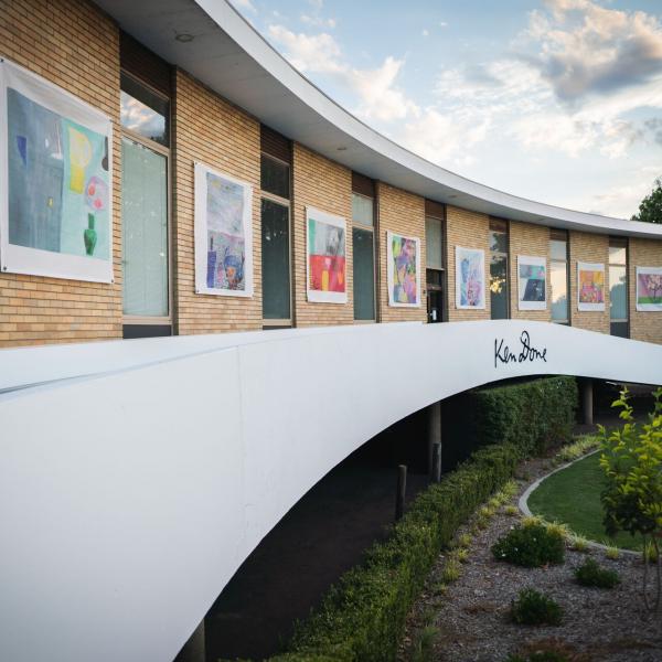 Ken Done exhibition outside of the Maitland Library