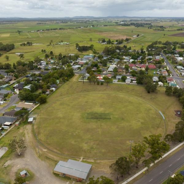 Aerial view of oval