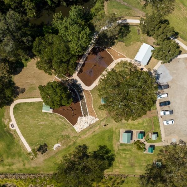 Aerial view of park