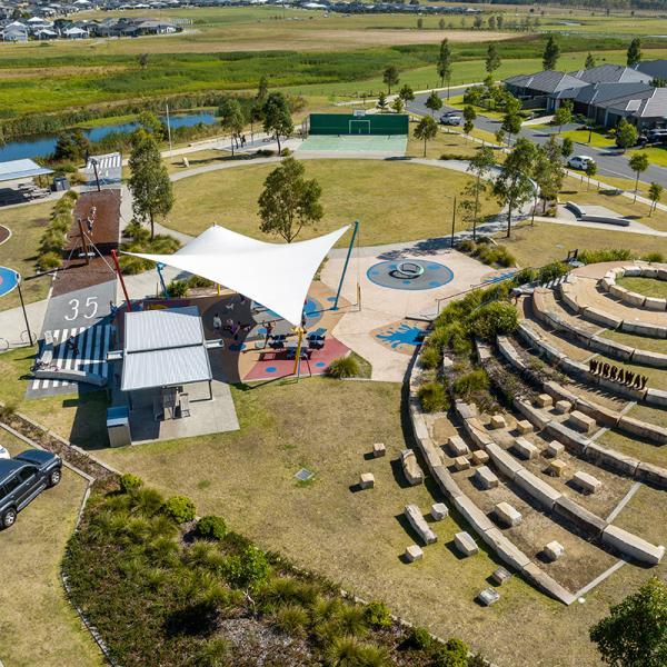 Aerial view of park