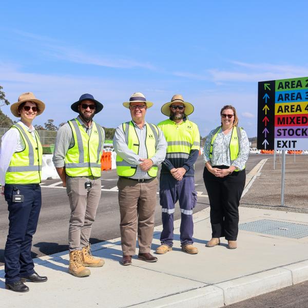 Mayor Penfold with council staff at stage one of the MRRF.