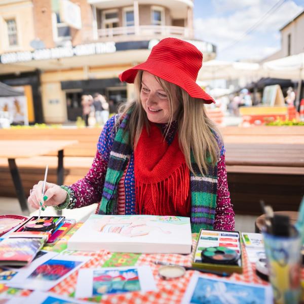 Artist painting