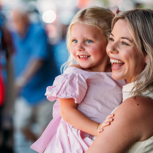 Mother and daughter smiling shot