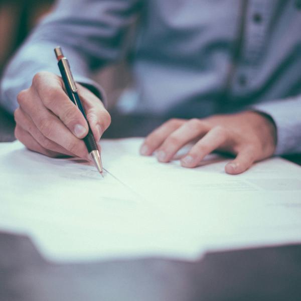 Person signing a document