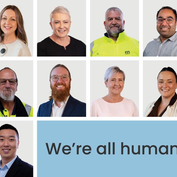 Headshots of Maitland City Council staff with the phrase 'We're all human'