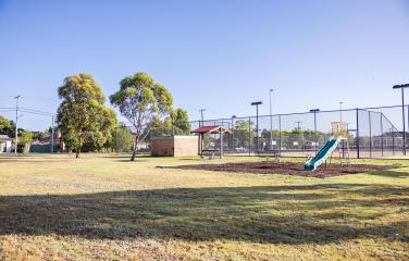 Park, playground and tennis courts 