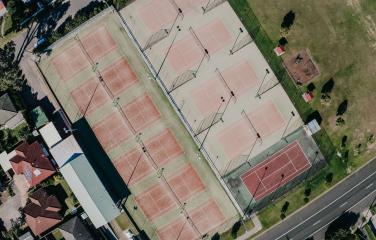 Aerial image of tennis courts at Maitland