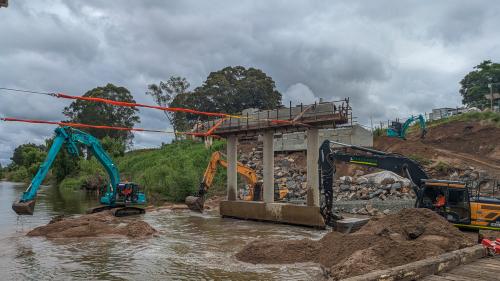 Construction work is set to continue on the new bridge at Melville