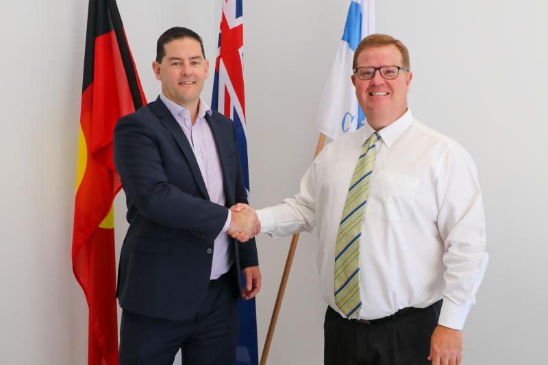 New General Manager Jeff Smith with Mayor Philip Penfold