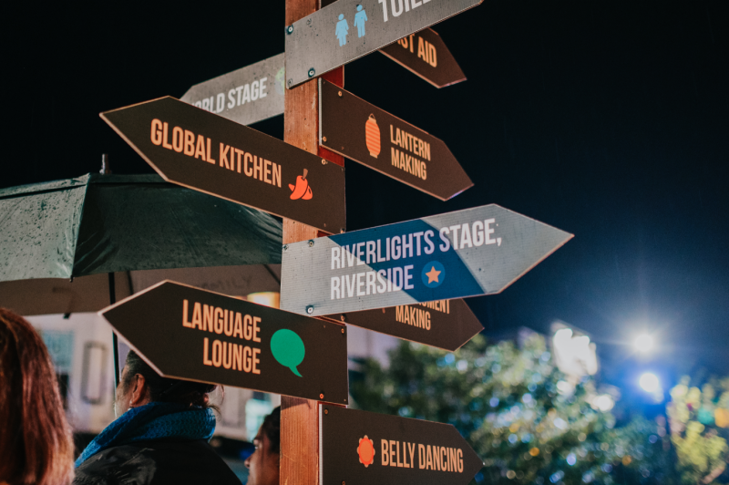 Riverlights Multicultural Festival sign