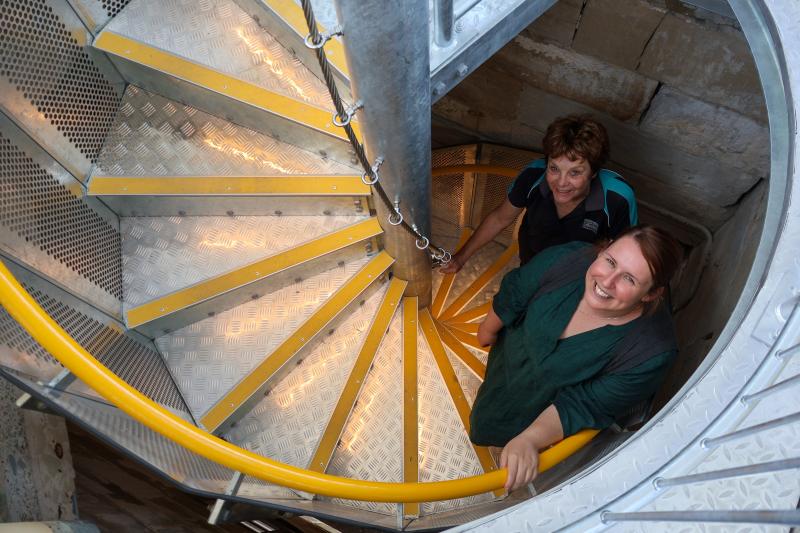 Maitland Gaol Heritage Interpretation Specialist Zoe Whiting with Visitor Experience Officer Robyn Dunford at Maitland Gaol