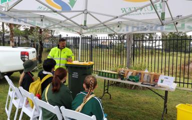 Students learning from Council staff