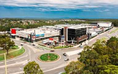 An aerial photo of the Green Hills shopping complex in East Maitland