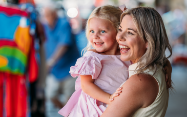 Mother and daughter smiling shot