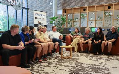 Maitland Mayor Philip Penfold with Joblink Plus representatives and Mates and Mentors program participants