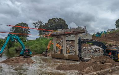 Construction work is set to continue on the new bridge at Melville