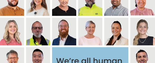 Headshots of Maitland City Council staff with the phrase 'We're all human'
