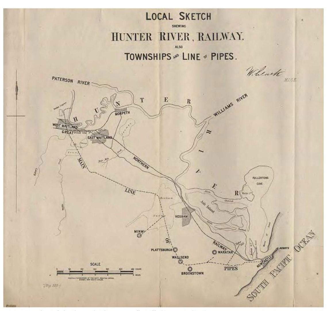 Original plan showing the scheme from William Clarks report to the NSW Government 1877