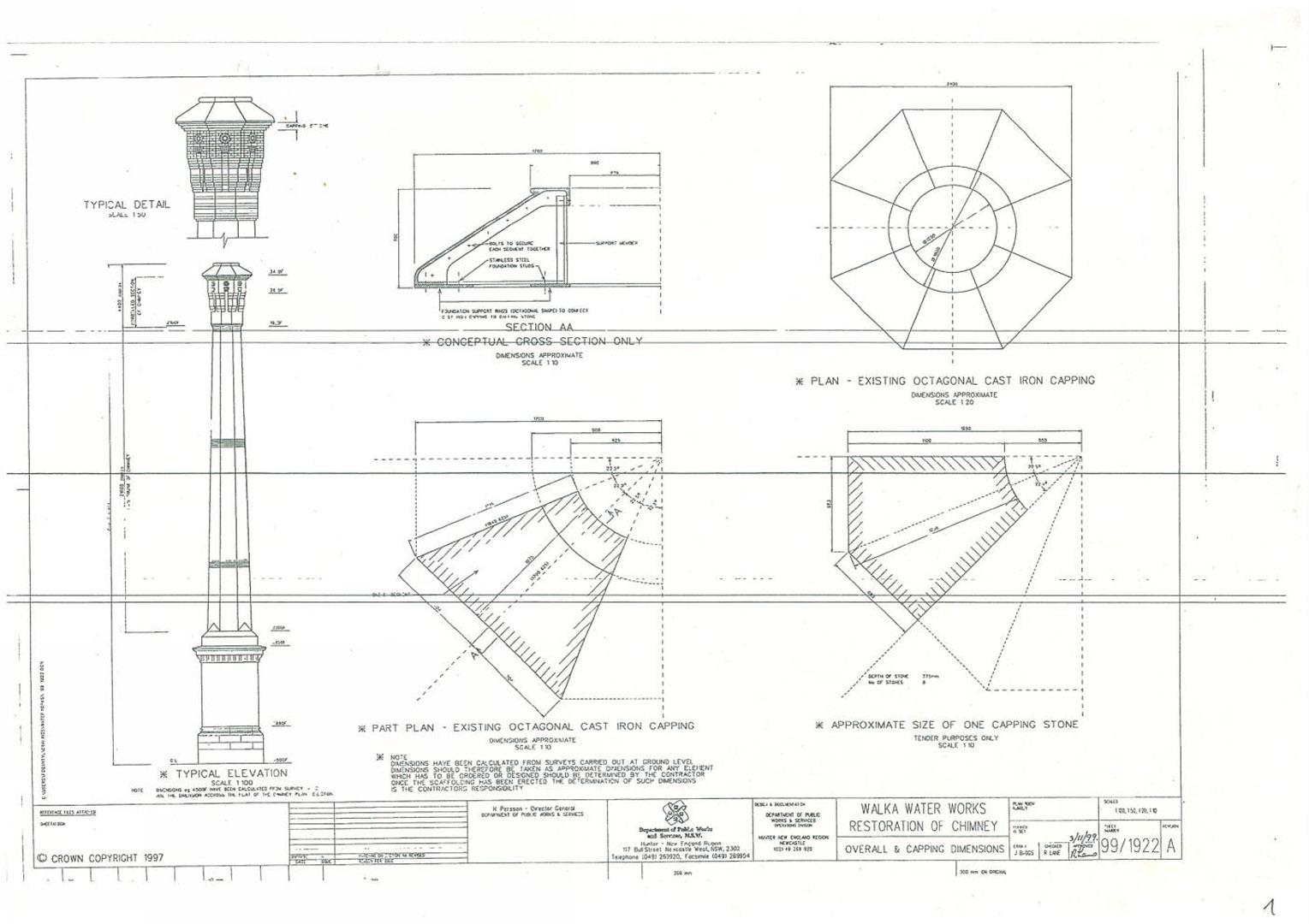 Sketch of the chimney restoration