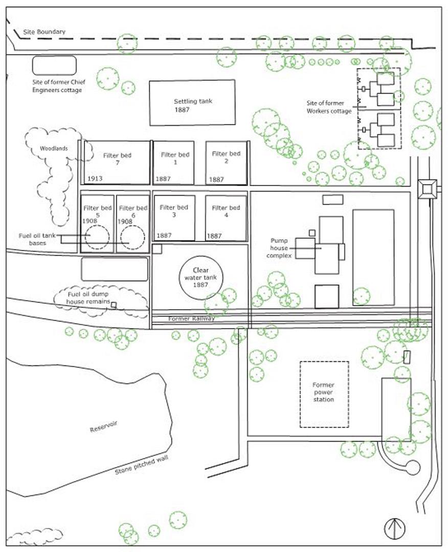 Site plan of core precinct at Walka Water Works