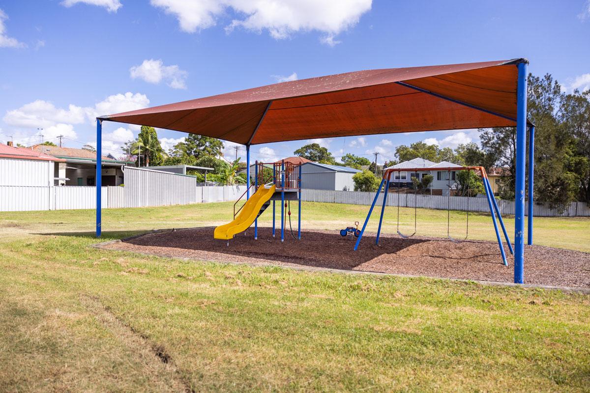 Playground under shade sail 