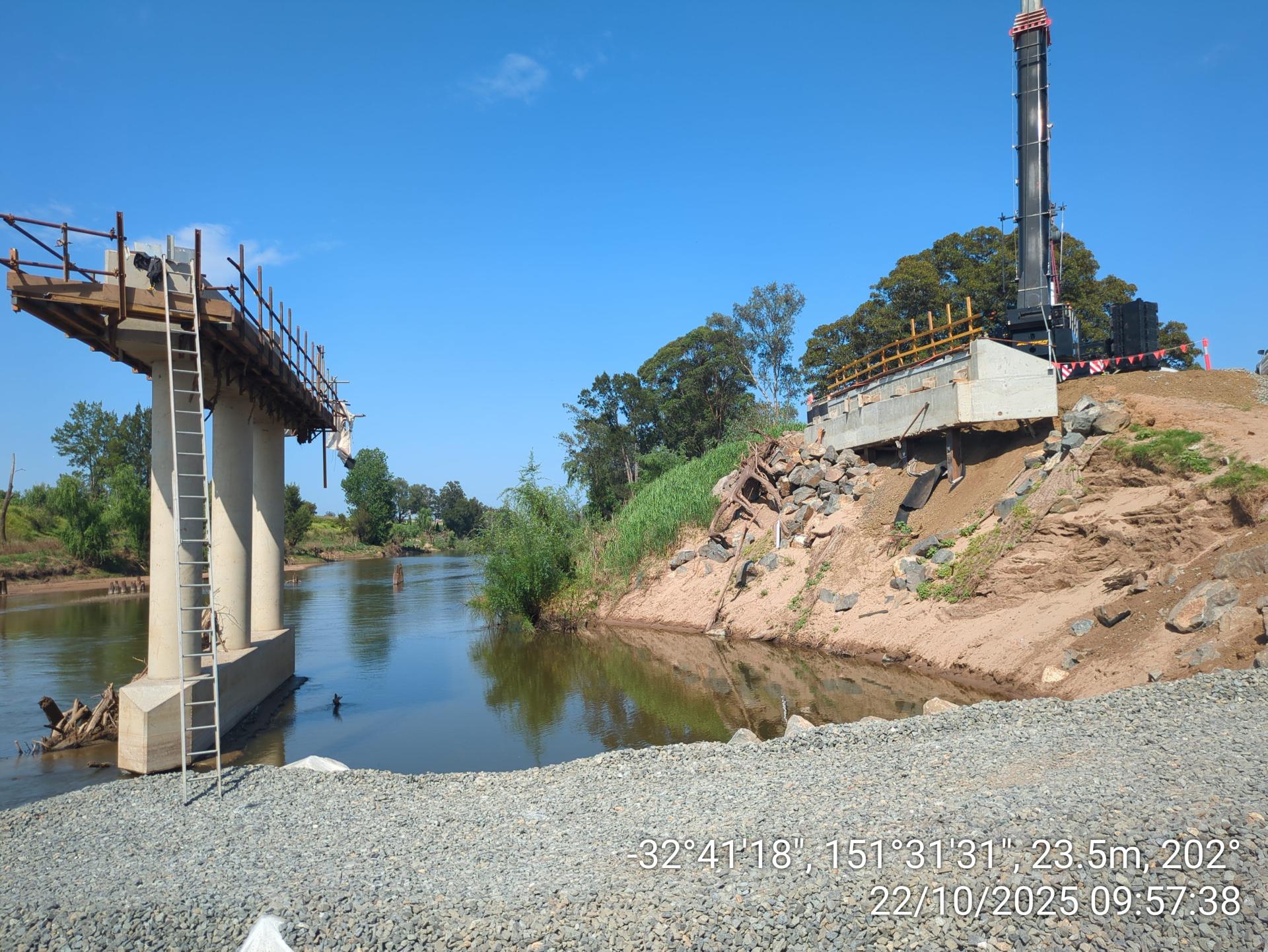 Assessment of flood damaged piers in late October